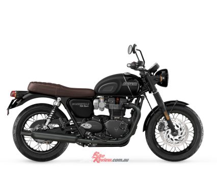2023 Triumph Bonneville T120 Black Sapphire Black & Matt Sapphire Black.