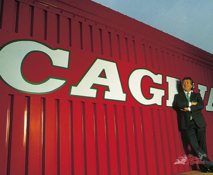 Claudio out the front of the Cagiva factory.