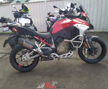 Multistrada V4 S Akrapovic exhaust.