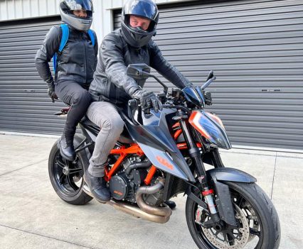 Pillion grab handle accessory.