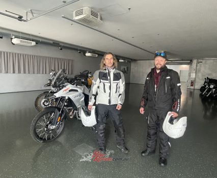 Arai lids, BMW GS' and armour plates. One of those is not your usual riding attire...