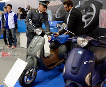 Chinese Vespa copies were seized at EICMA 2013. Photo: Piaggio.