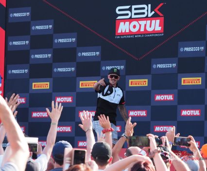 Several riders from WorldBK and WorldSSP showed off their singing voices in a rider concert, with this concert alone raising $450 for Two Wheels for Life’s valuable work.