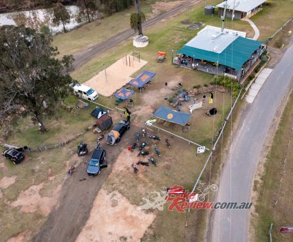 Camping in style at the Scram 411 launch.