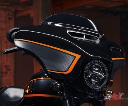 Iconic orange lines.