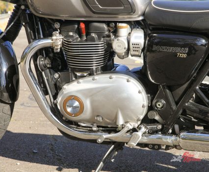 The frame cradles the torque rich engine.