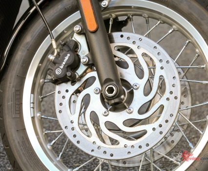 Twin 310mm discs, Brembo 2 piston floating caliper.