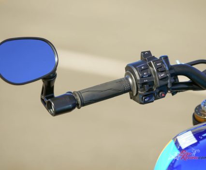 Left hand controls with cruise control.