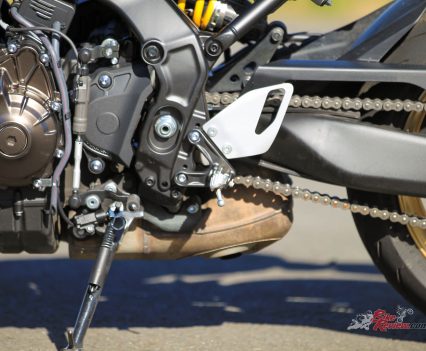 Sporty foot positioning.