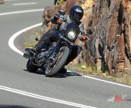 "On the open road and in the faster corners, the bike sits very comfortably leaned over and feels as though it could sit there all day."