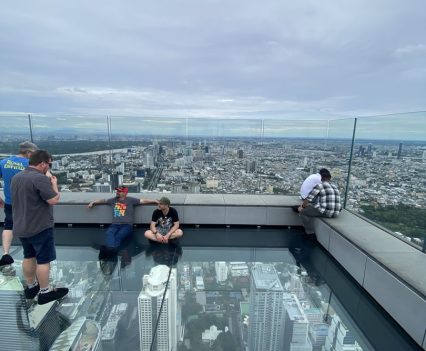 You have to go to the top floor to escape the hustle and bustle of the traffic.