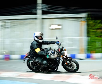 "The hoops are specifically designed by Royal Enfield for the Hunter 350 and are aimed at being a perfect ‘all-round tyre’ for this type of bike."