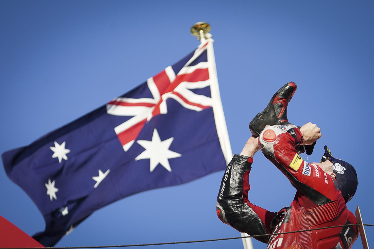 Recording his first win since he was triumphant at Le Mans last year, an emotional Miller couldn't hide his delight with his triumph, doing the Aussie athlete tradition of a "shoey".