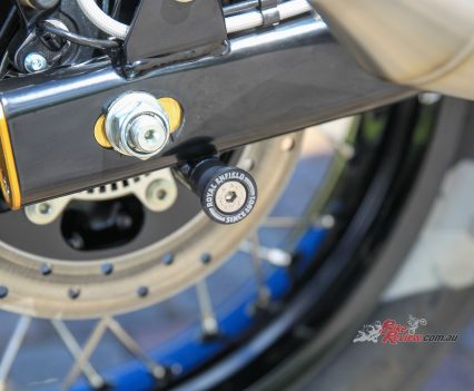 Racestand pickups and the side view of the chain adjusters.