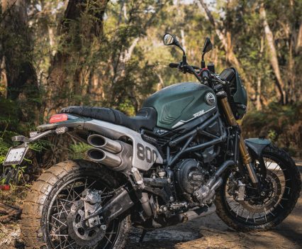 The 2022 Leoncino 800 Trail in Forest Green.