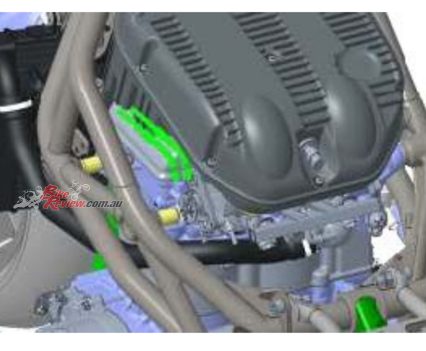 Engine used as a stressed element.