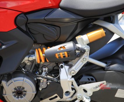 Rear shock on display...