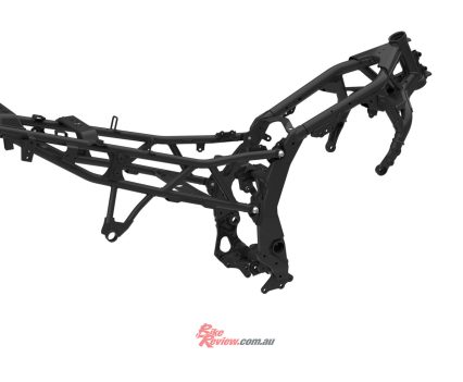 Steel frame and seat rails.