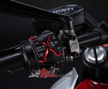 Controlled via the switches on the left-hand size of the 'bars.