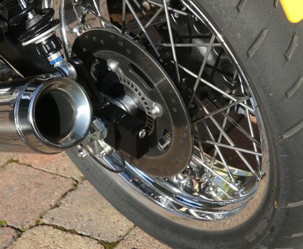 Full Brembo system – Brembo 240mm disc and 2-piston caliper with ABS, and Brembo rear brake master cylinder.