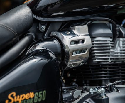 RE's famous 650 twin powerplant.