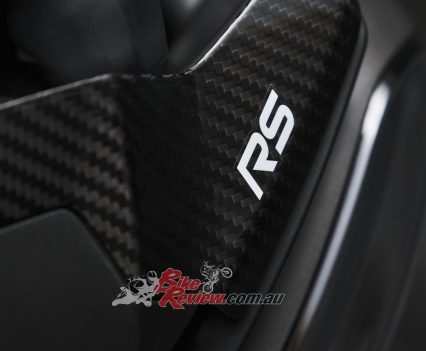 Sporty carbon fibre bodywork on the Moto2 Edition.