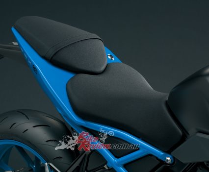 Rear sectioned seat rails shown off under the seat.