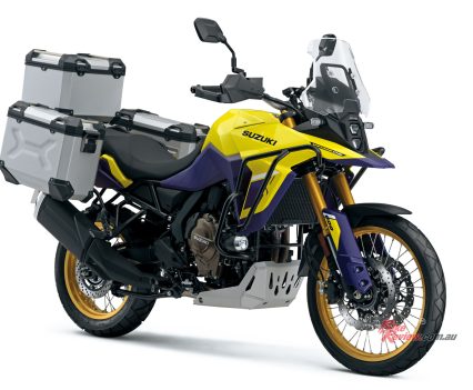 Fully accessorised 2023 Suzuki V-STROM 800.