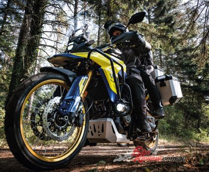 There’s a sizeable 20-litre fuel tank, and the wire-spoked wheels – 21in at the front and 17in at the rear – have a corrosion-resistant coating.