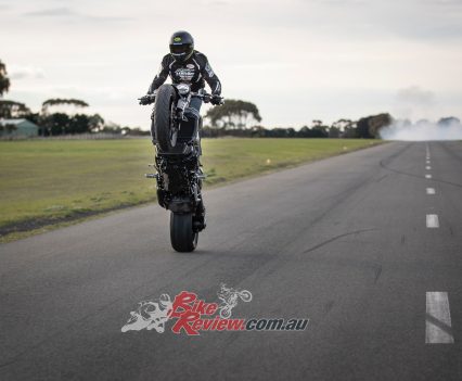Wheelie on a Triumph Rocket!