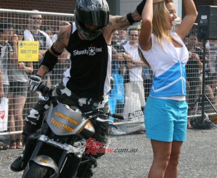 Luke at the Sydney Motorcycle expo in 2008.
