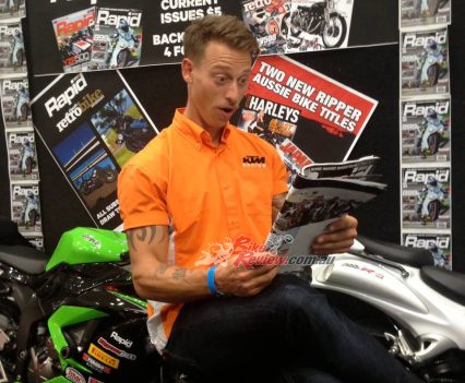 Reading the stunt section of Rapid Bikes!