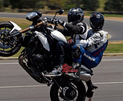 Lukey Luke and our Editor Jeff Ware mucking around at Broadford Raceway.