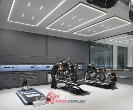 New Norton Commando assembly line.