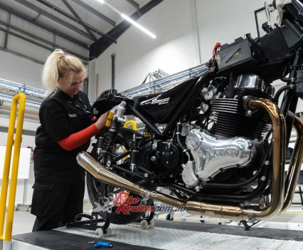 New Norton Commando assembly line.