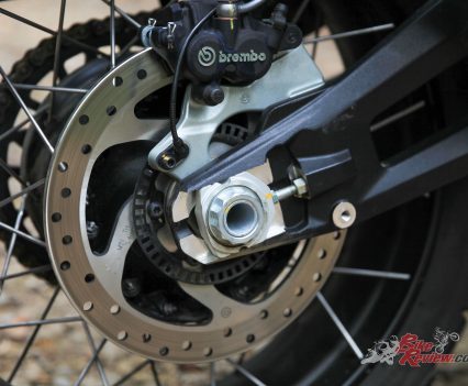 265mm rear disc, twin-piston caliper.