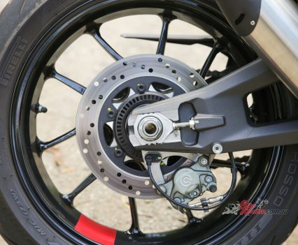 245mm disc, Brembo two-piston floating caliper.