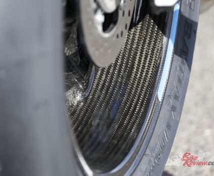 Wrapped around the carbon-fibre wheels!