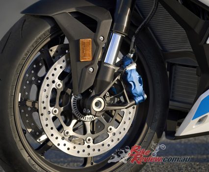 320mm rotors and trick Nissin calipers.