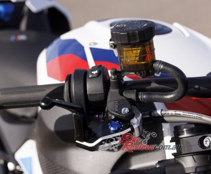 Adjustable billet alloy M Sport levers.