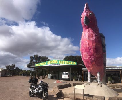 At the famous "Halfway Across Australia' stop.