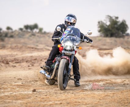 Spencer Leech from Info Moto had the thing sideways in the dirt.