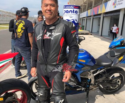 Taka was eager to get out on track and cut some laps!