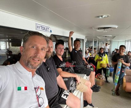 Marcel and the rest of the lads on the boat to Lombok!