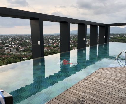 Chilling out in the Bali resort pool.
