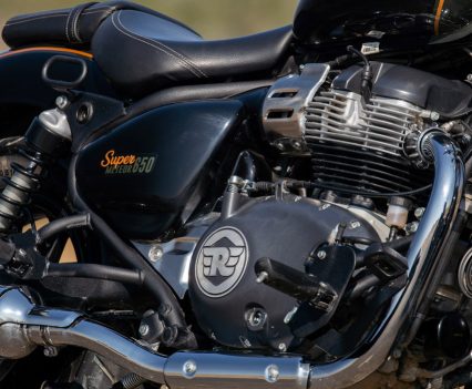 SOHC air-cooled 648cc parallel twin four-stroke, eight-valve.