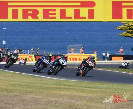 Australian Superbike Championship, Melbourne, Australia The Alpinestars Superbike field gets underway at Phillip Island earlier this year.