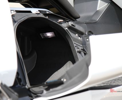 Side panel opens for storage too!