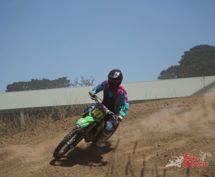 Dan on Taylah's KX250.