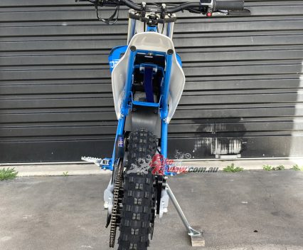 A 12in rear Michelin with 125mm travel and a preload adjustable basic shock.